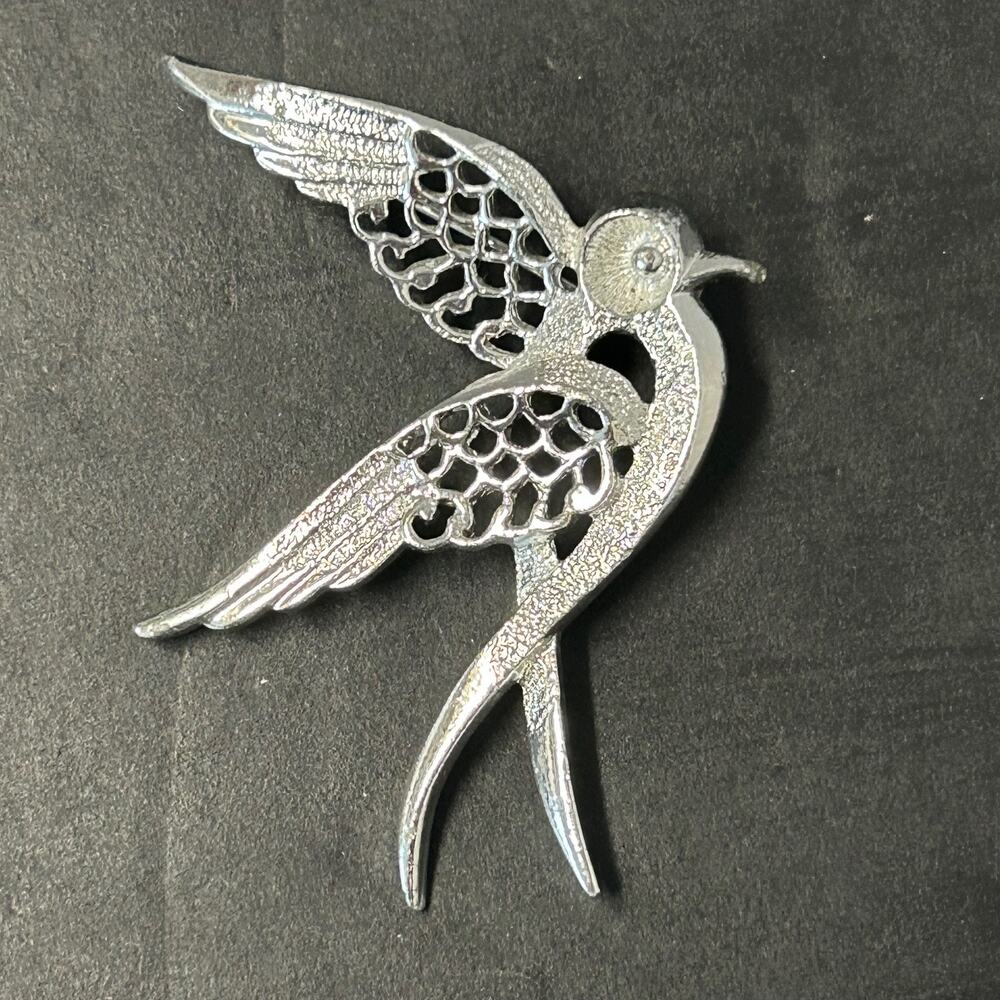 Vintage‎ Sarah Coventry Dancing Bird Brooch Silver Toned